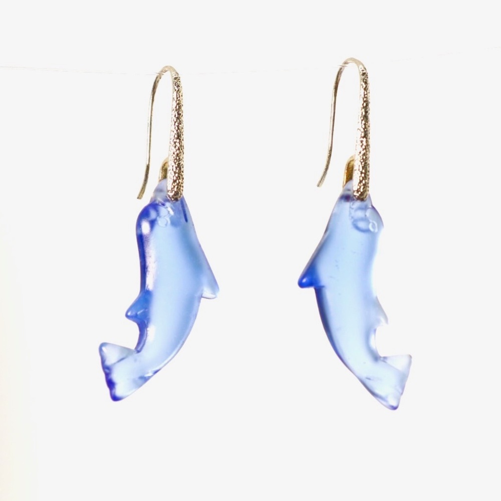 Ocean Blue Fish Earrings